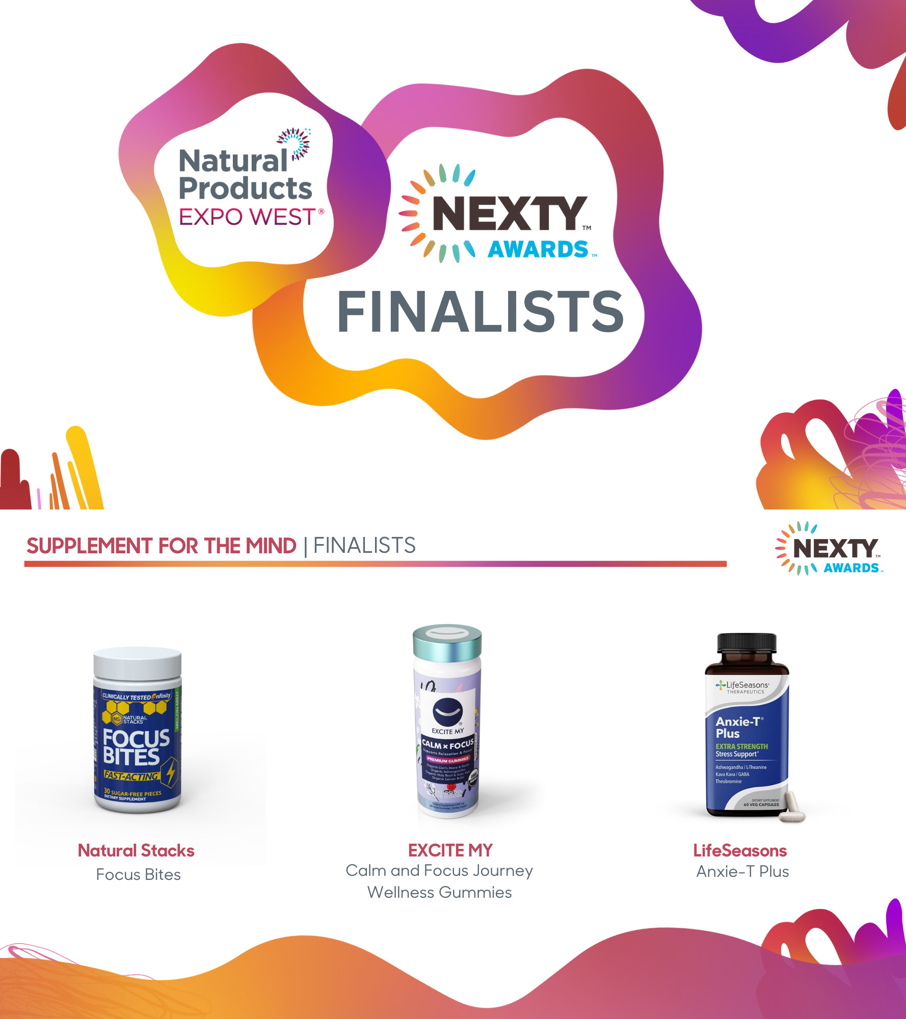 Celebrating Our Success: Calm X Focus Organic Gummies Selected as NEXTY AWARD Finalist at 2024 EXPO WEST