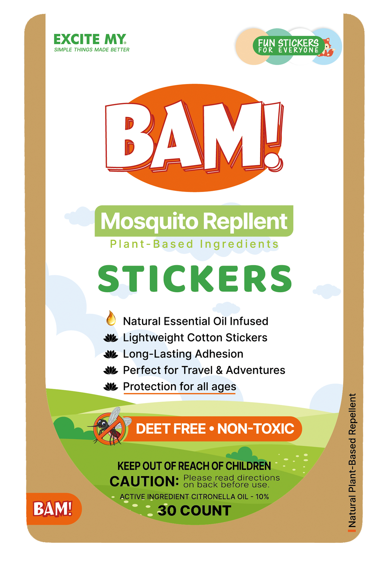 BAM! Mosquito Repellent Stickers